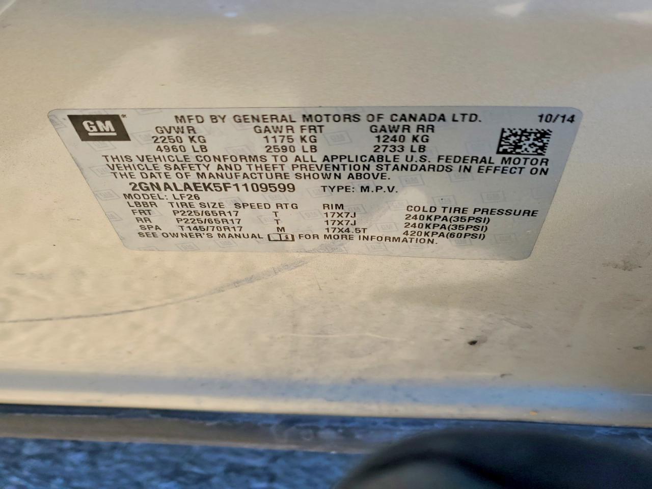 2015 Chevrolet Equinox Ls - zdjęcie 14