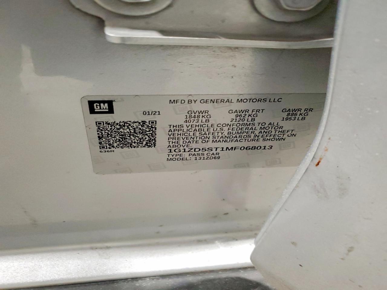 2021 Chevrolet Malibu Lt - zdjęcie 12