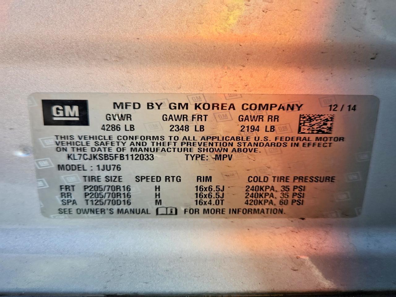 2015 Chevrolet Trax Ls - zdjęcie 13