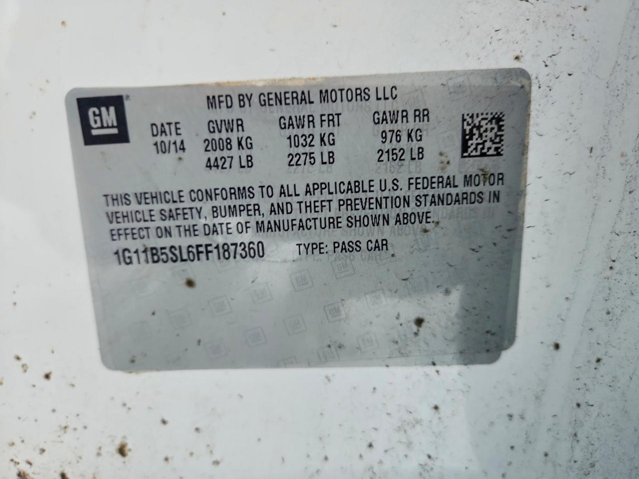 2015 Chevrolet Malibu Ls - zdjęcie 12