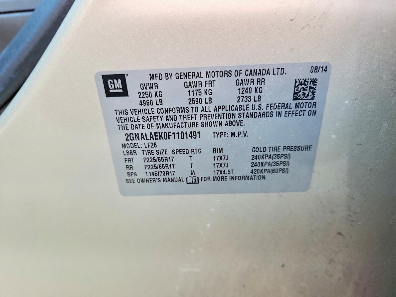 2015 Chevrolet Equinox Ls - zdjęcie 13