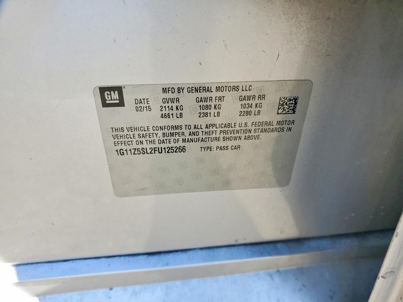 2015 Chevrolet Impala Ls - zdjęcie 12