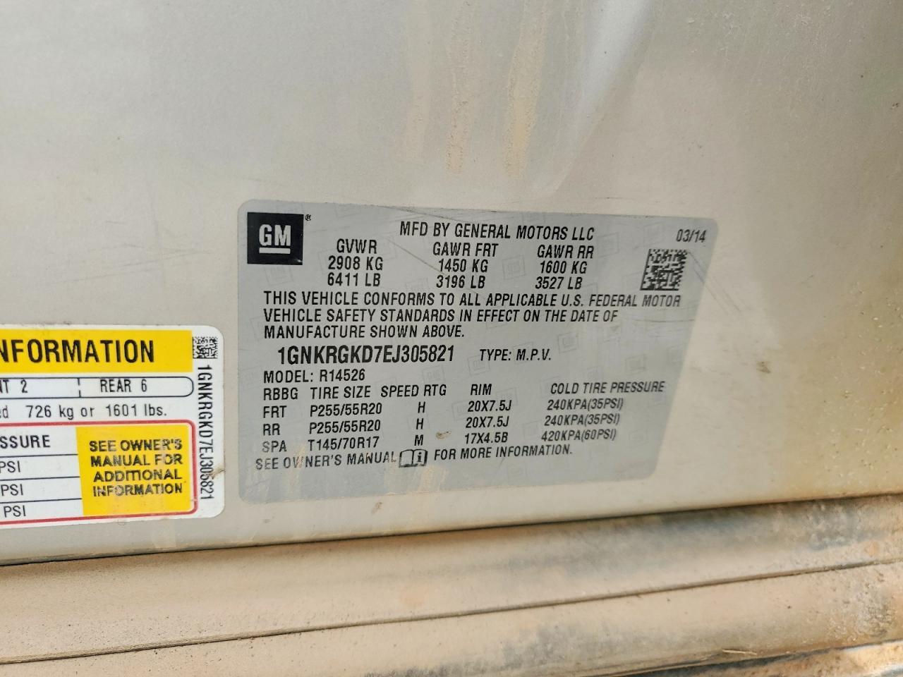 2014 Chevrolet Traverse Lt - zdjęcie 12