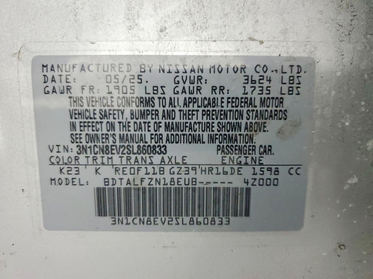 2025 Nissan Versa Sv - zdjęcie 12