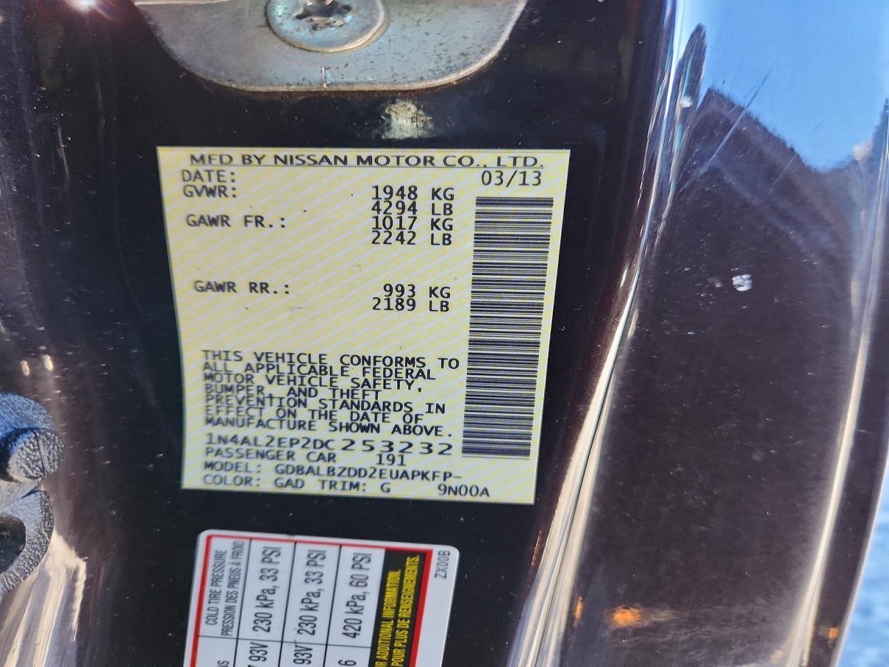 2013 Nissan Altima S - zdjęcie 12