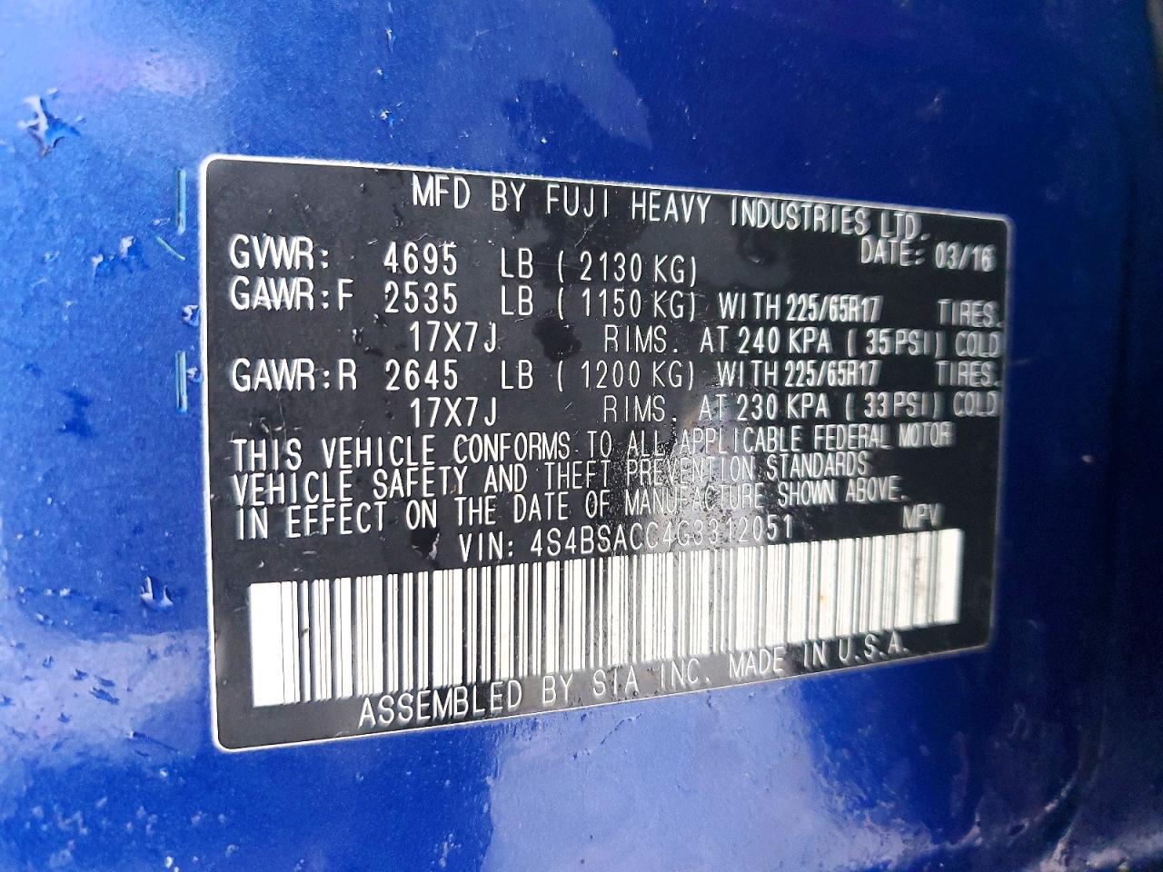 2016 Subaru Outback 2.5I Premium - zdjęcie 13