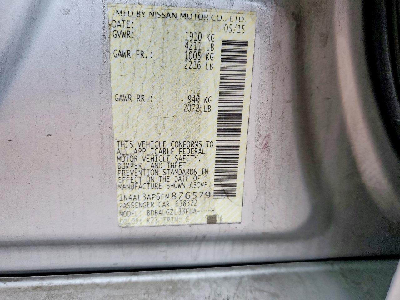 2015 Nissan Altima 2.5 - zdjęcie 12