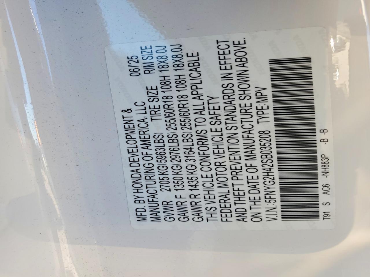 2025 Honda Pilot Exl - zdjęcie 14