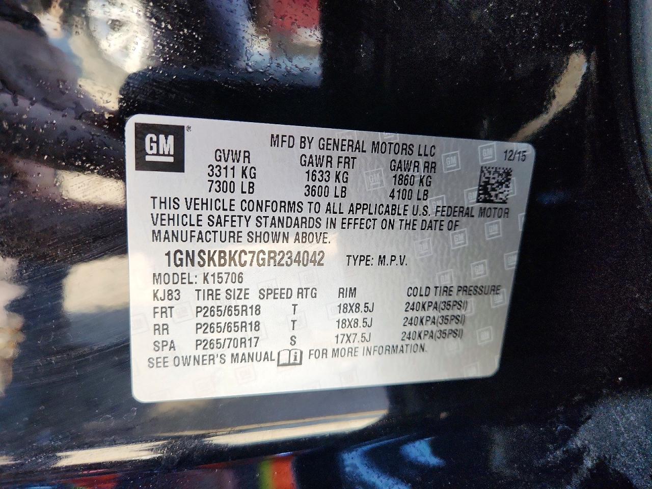 2016 Chevrolet Tahoe K1500 Lt - zdjęcie 13