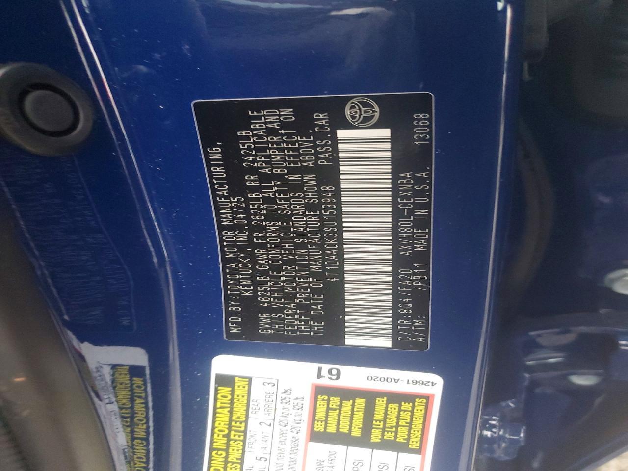 2025 Toyota Camry Le - zdjęcie 12