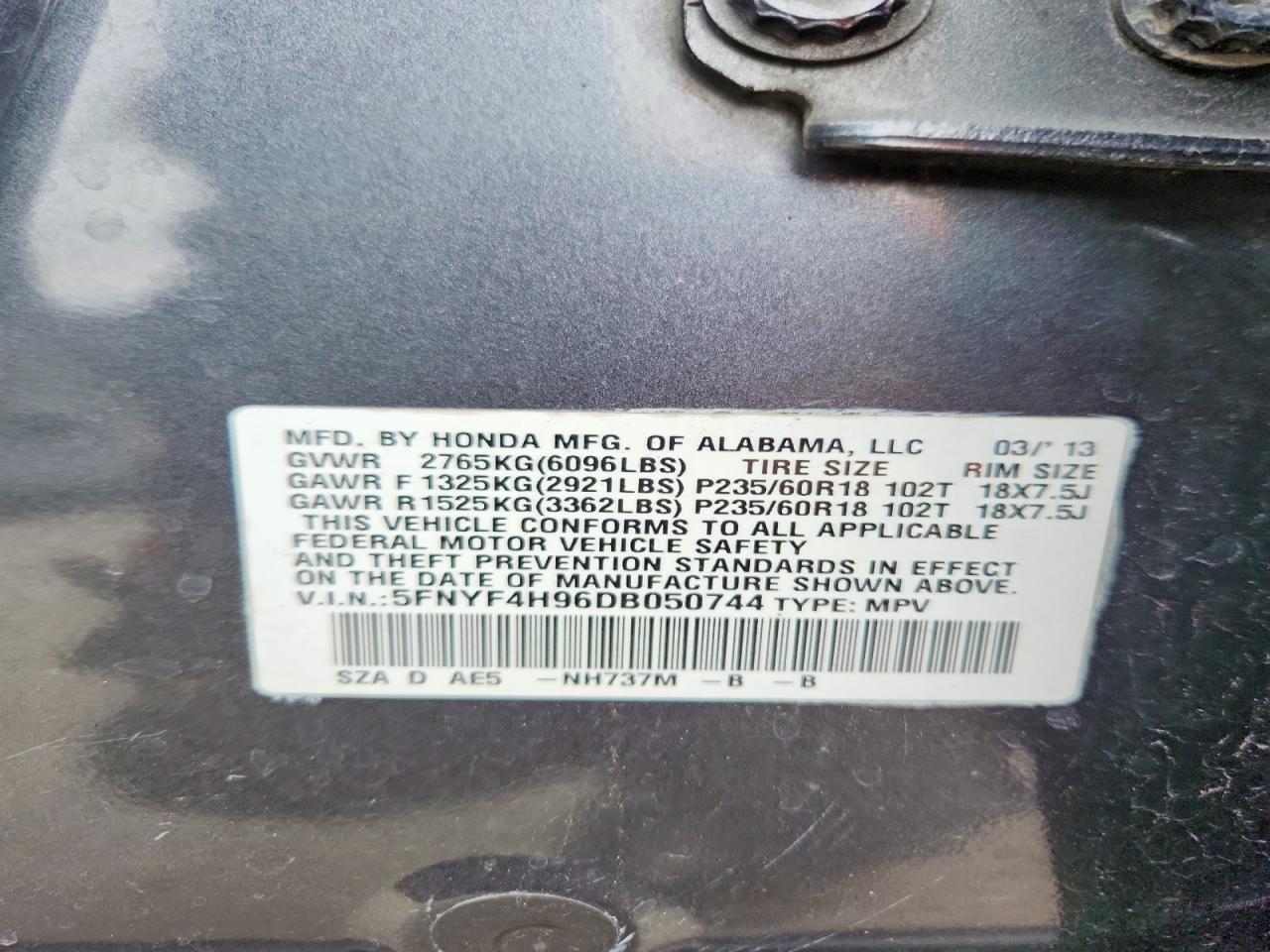 2013 Honda Pilot Touring - zdjęcie 13