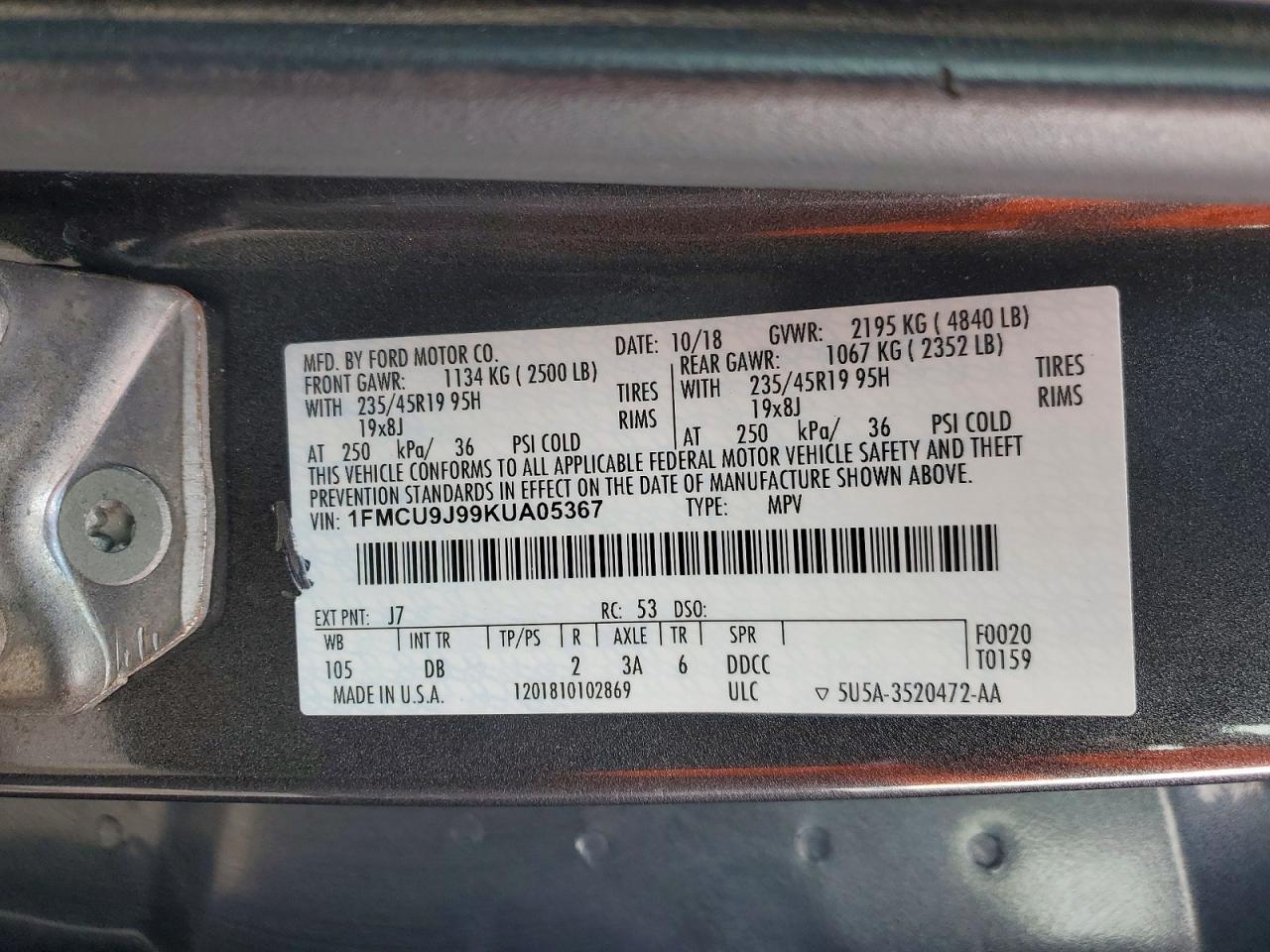 2019 Ford Escape Titanium - zdjęcie 13