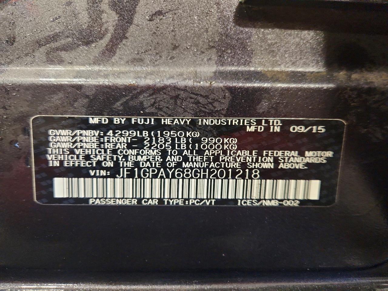 2016 Subaru Impreza Sport Limited - zdjęcie 12