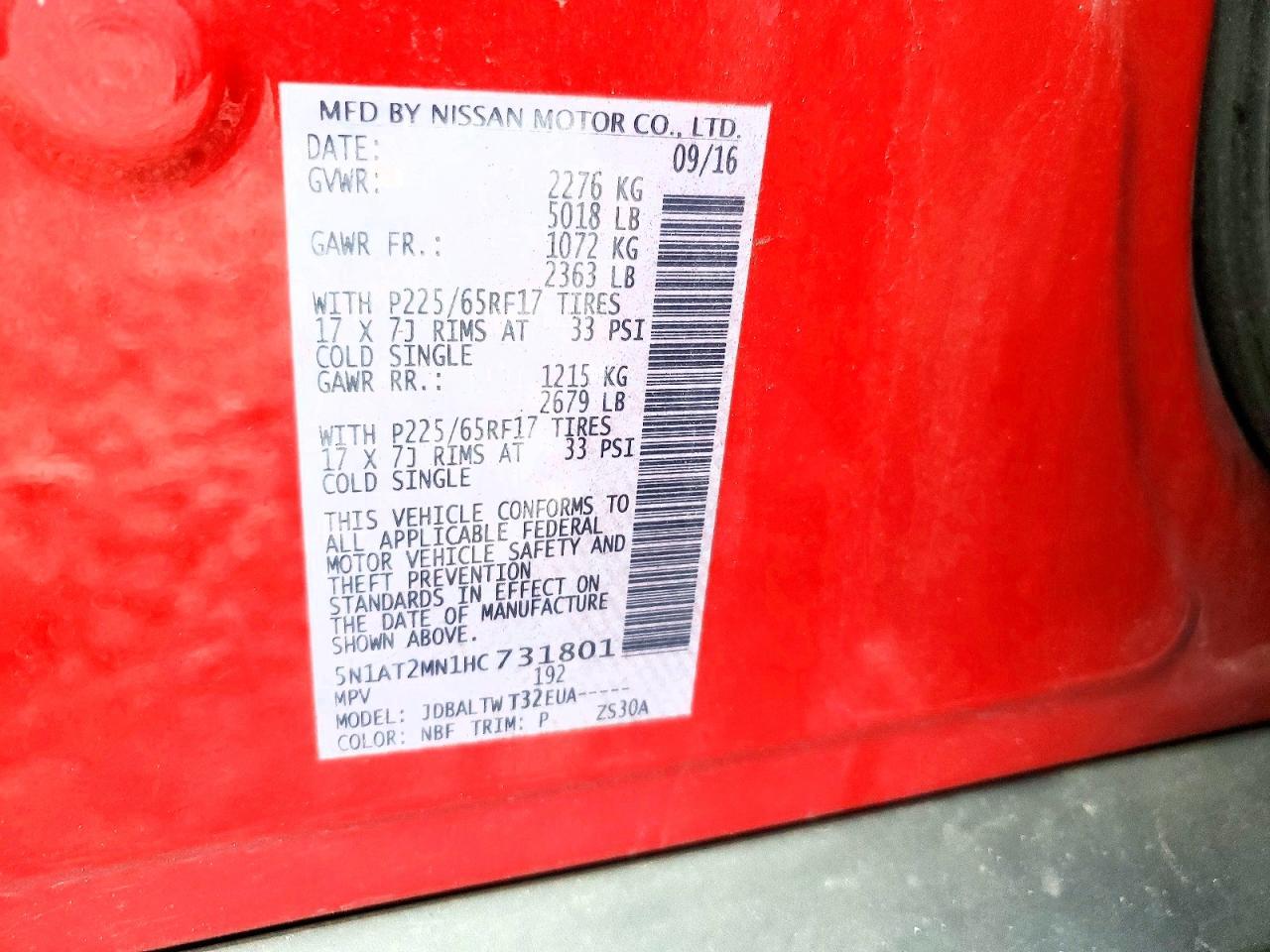 2017 Nissan Rogue Sv - zdjęcie 13