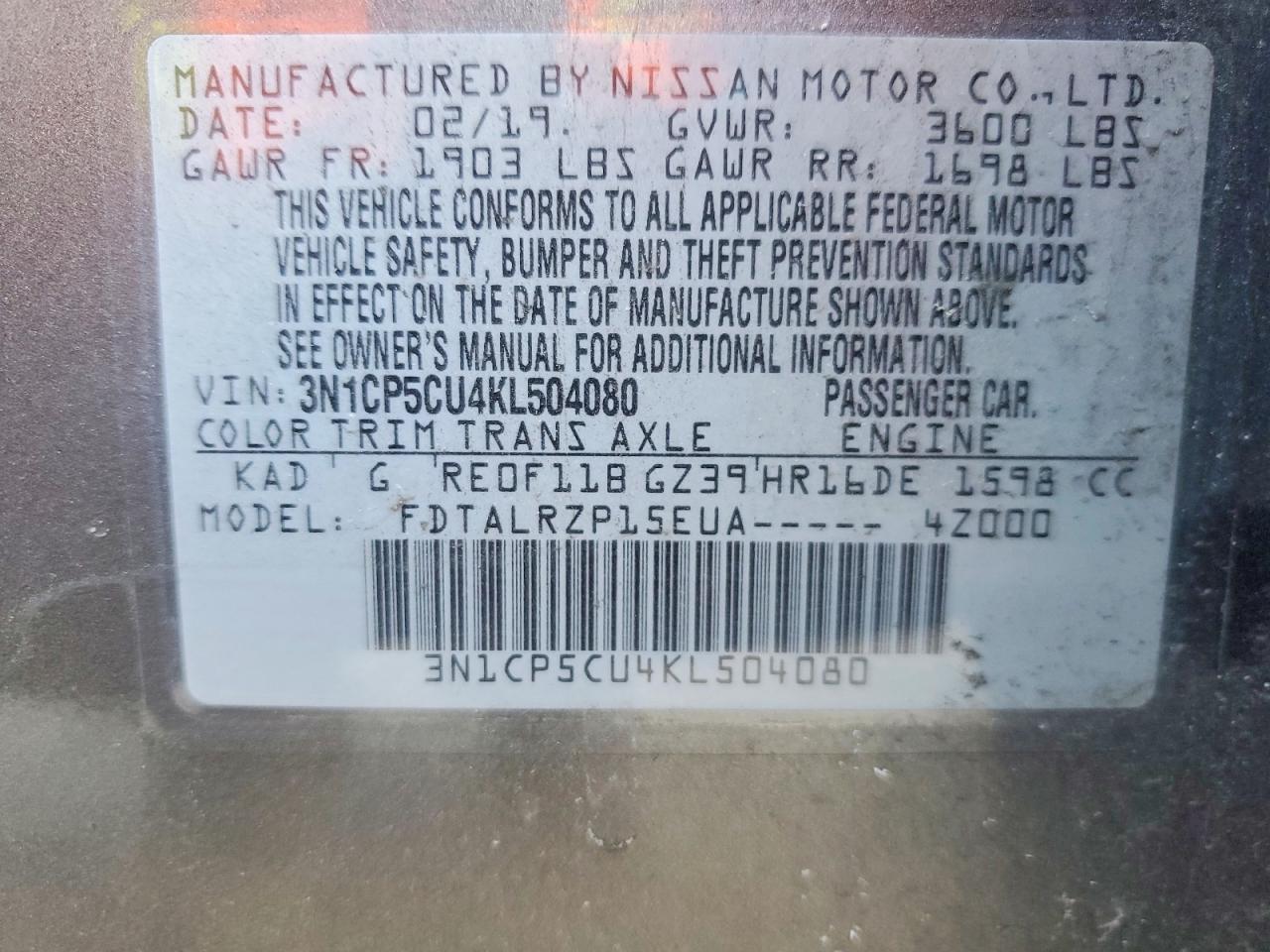 2019 Nissan Kicks S - zdjęcie 14