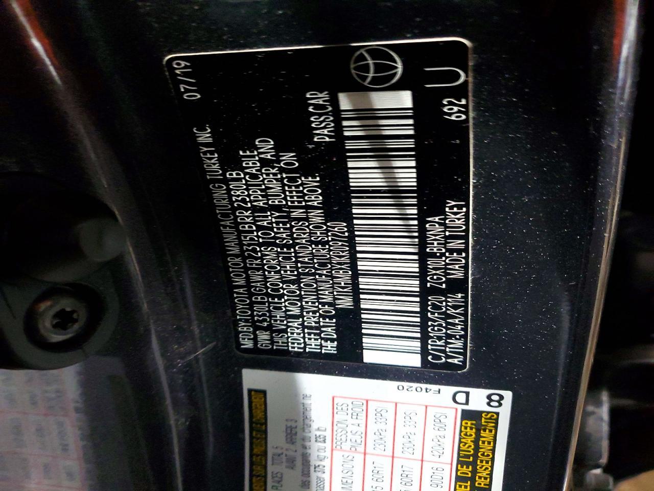 2019 Toyota C-Hr Le - zdjęcie 12