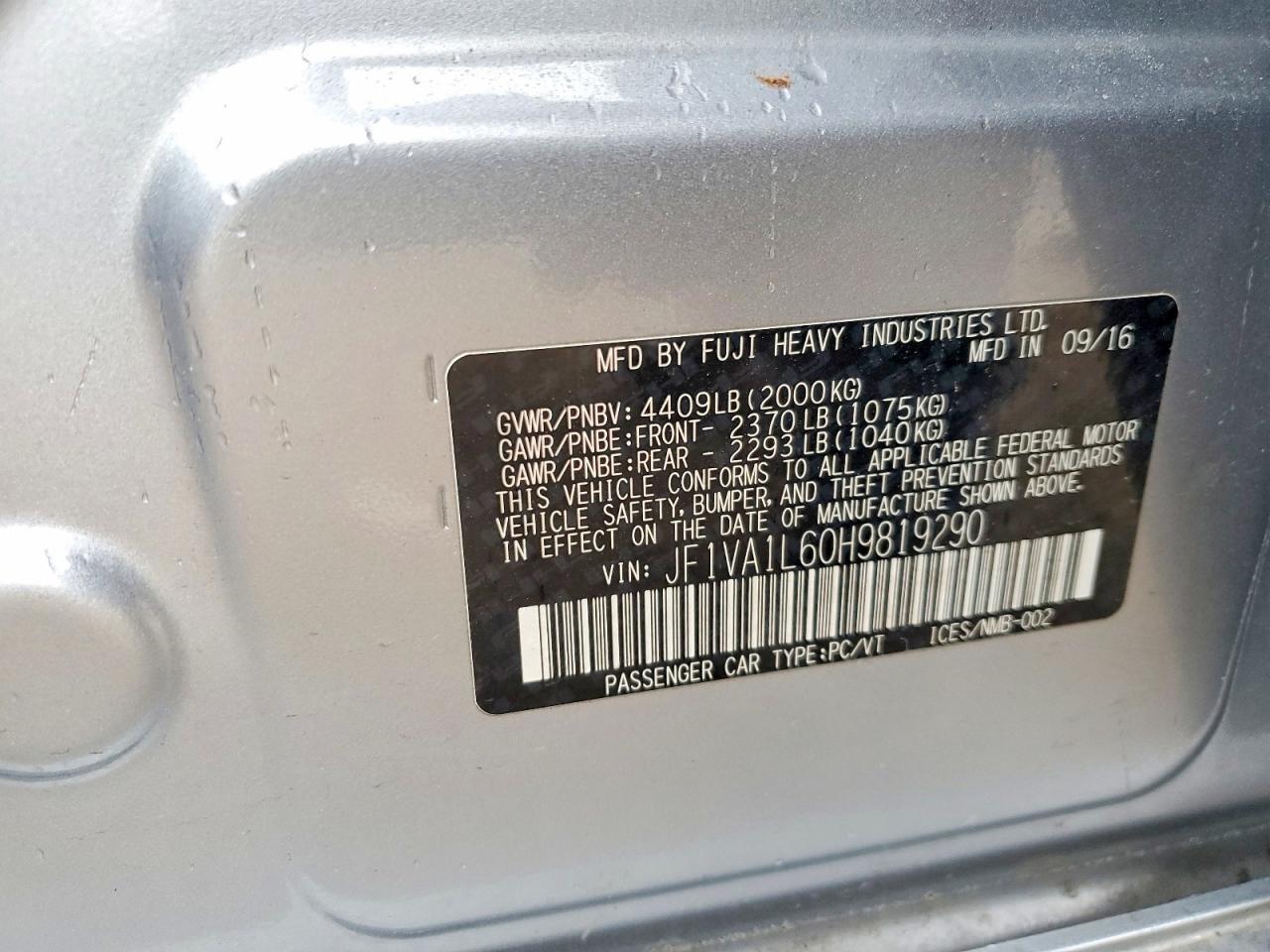 2017 Subaru Wrx Limited - zdjęcie 12