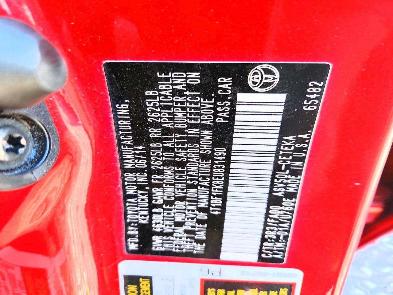 2014 Toyota Camry L - zdjęcie 12