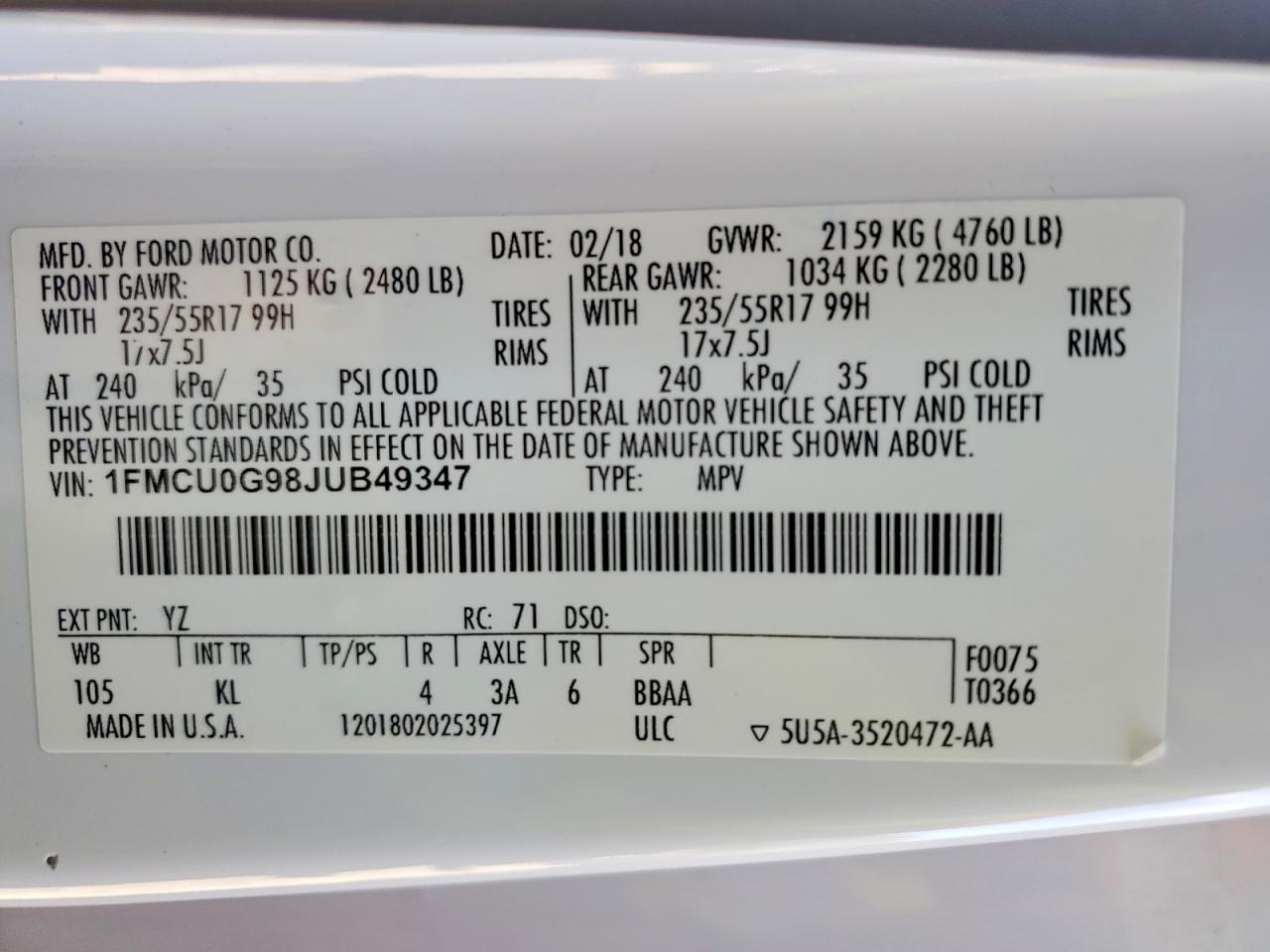 2018 Ford Escape Se - zdjęcie 13