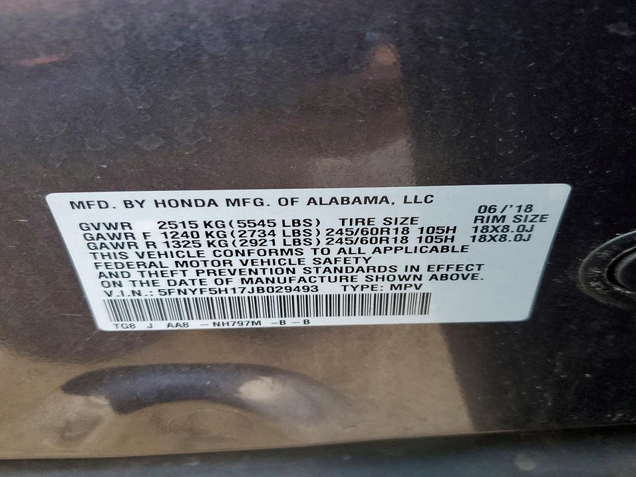 2018 Honda Pilot Lx - zdjęcie 13