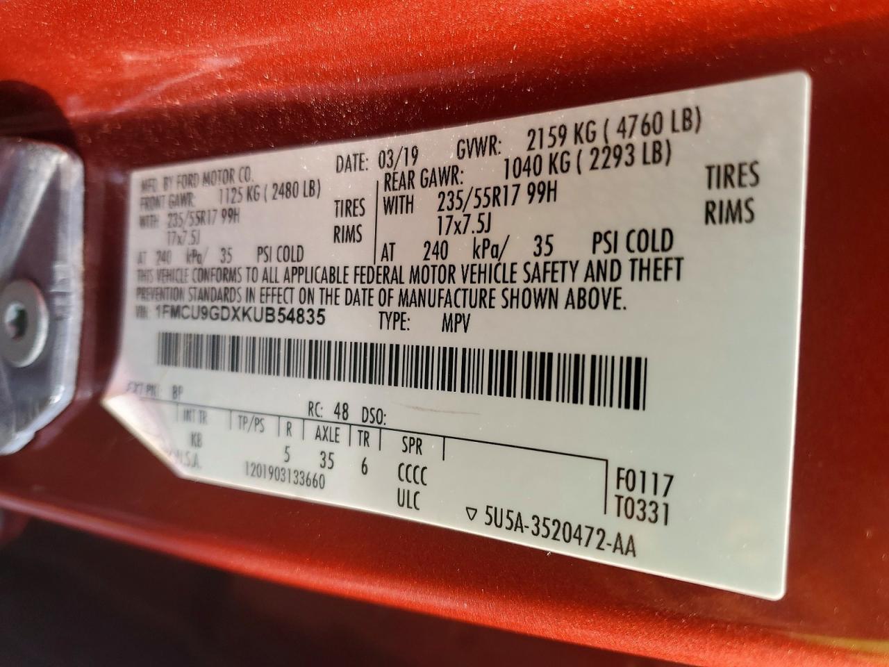 2019 Ford Escape - zdjęcie 13