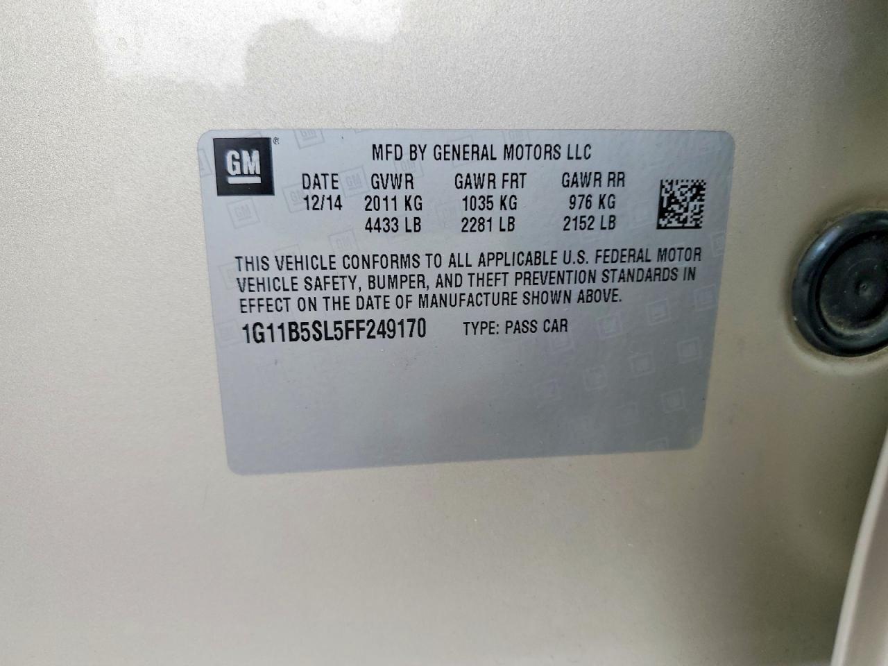 2015 Chevrolet Malibu Ls - zdjęcie 13