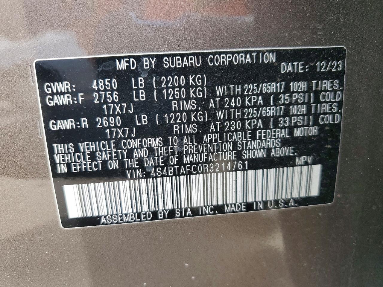 2024 Subaru Outback Premium - zdjęcie 13