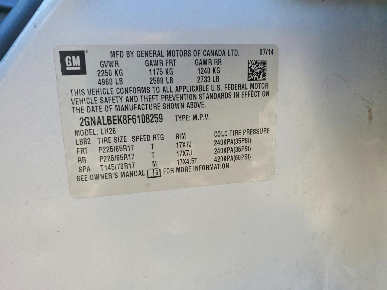 2015 Chevrolet Equinox Lt - zdjęcie 13