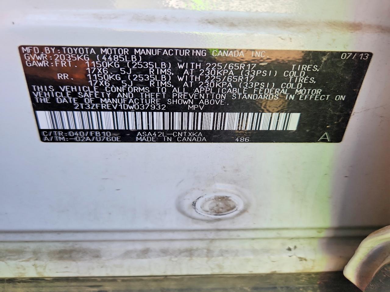 2013 Toyota Rav4 Le - zdjęcie 13