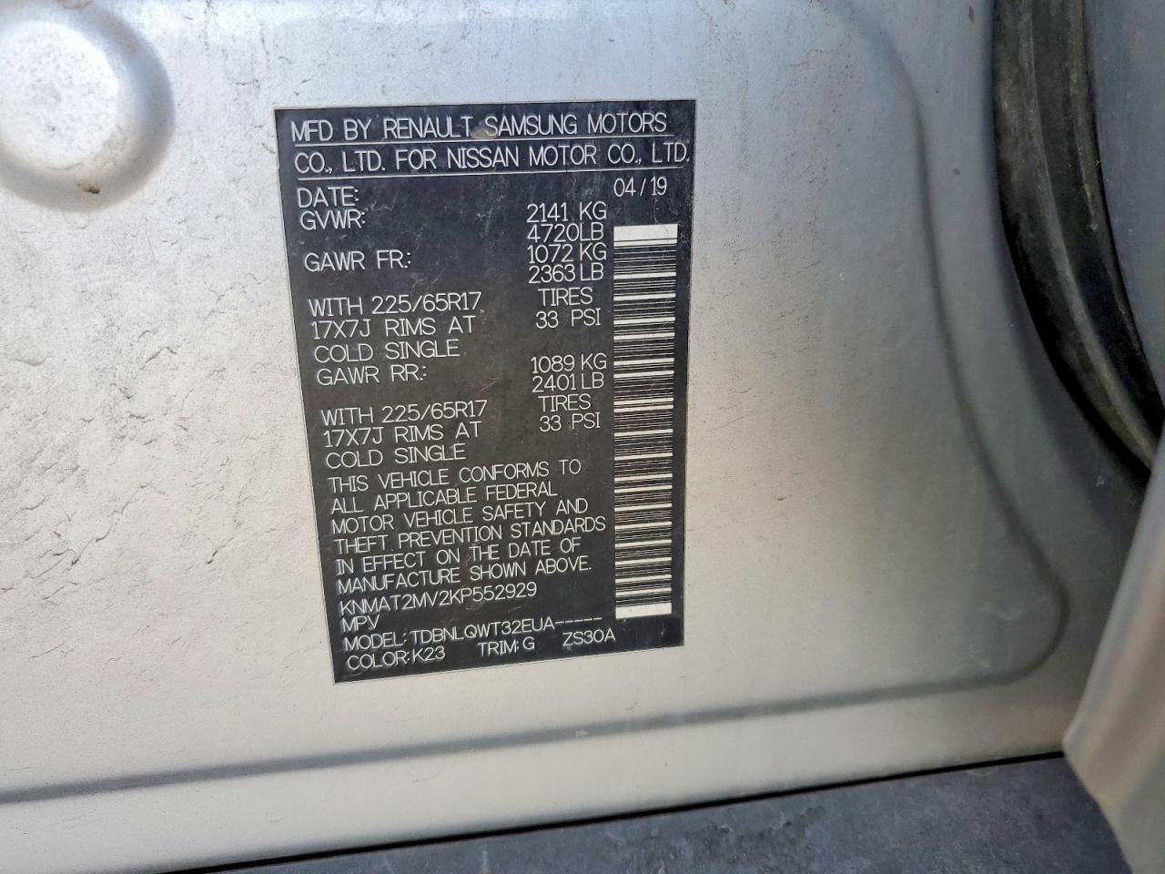 2019 Nissan Rogue Sv - zdjęcie 14