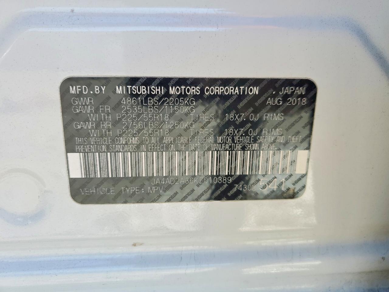 2019 Mitsubishi Outlander Es - zdjęcie 14