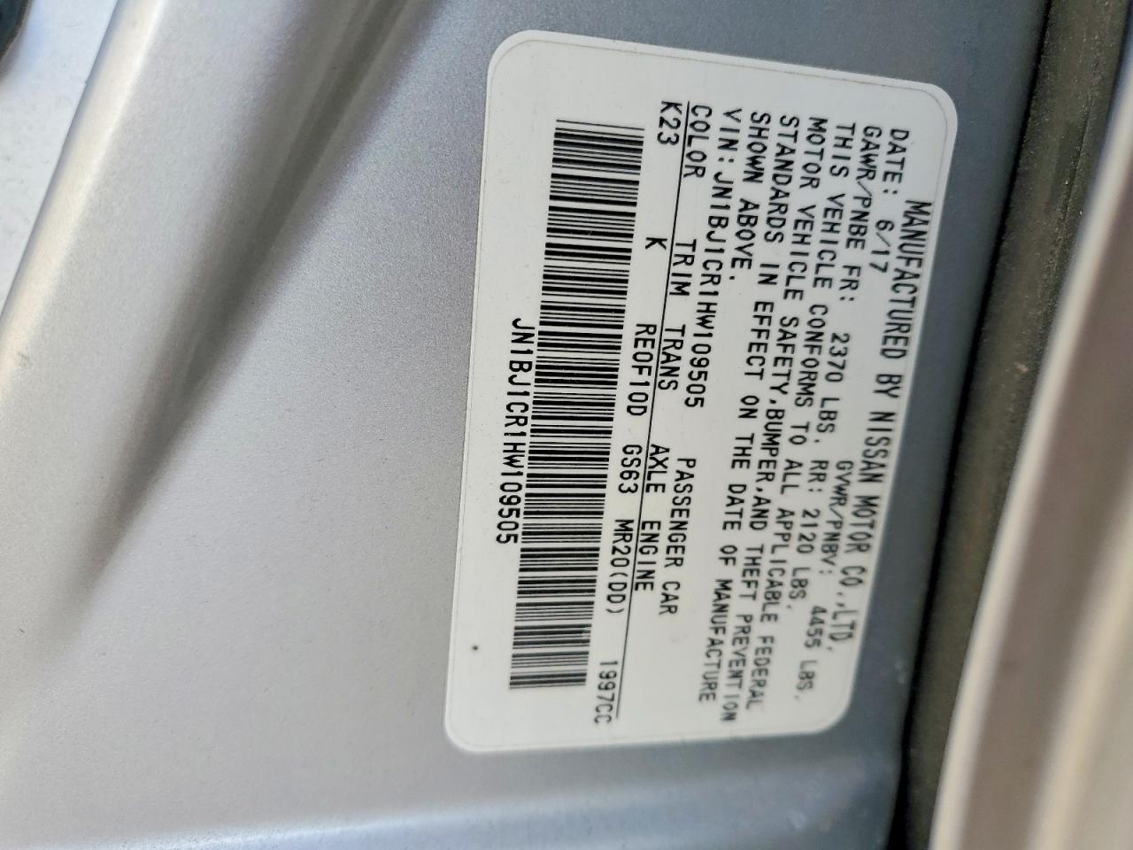 2017 Nissan Rogue Sport S - zdjęcie 12