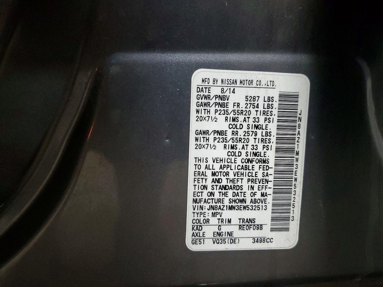 2014 Nissan Murano S - zdjęcie 13