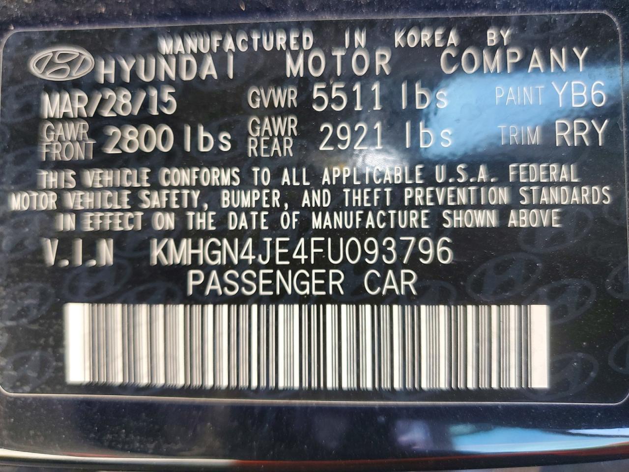 2015 Hyundai Genesis 3.8L - zdjęcie 12