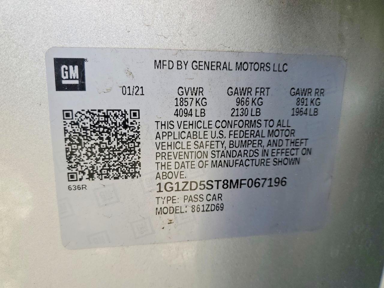 2021 Chevrolet Malibu Lt - zdjęcie 12