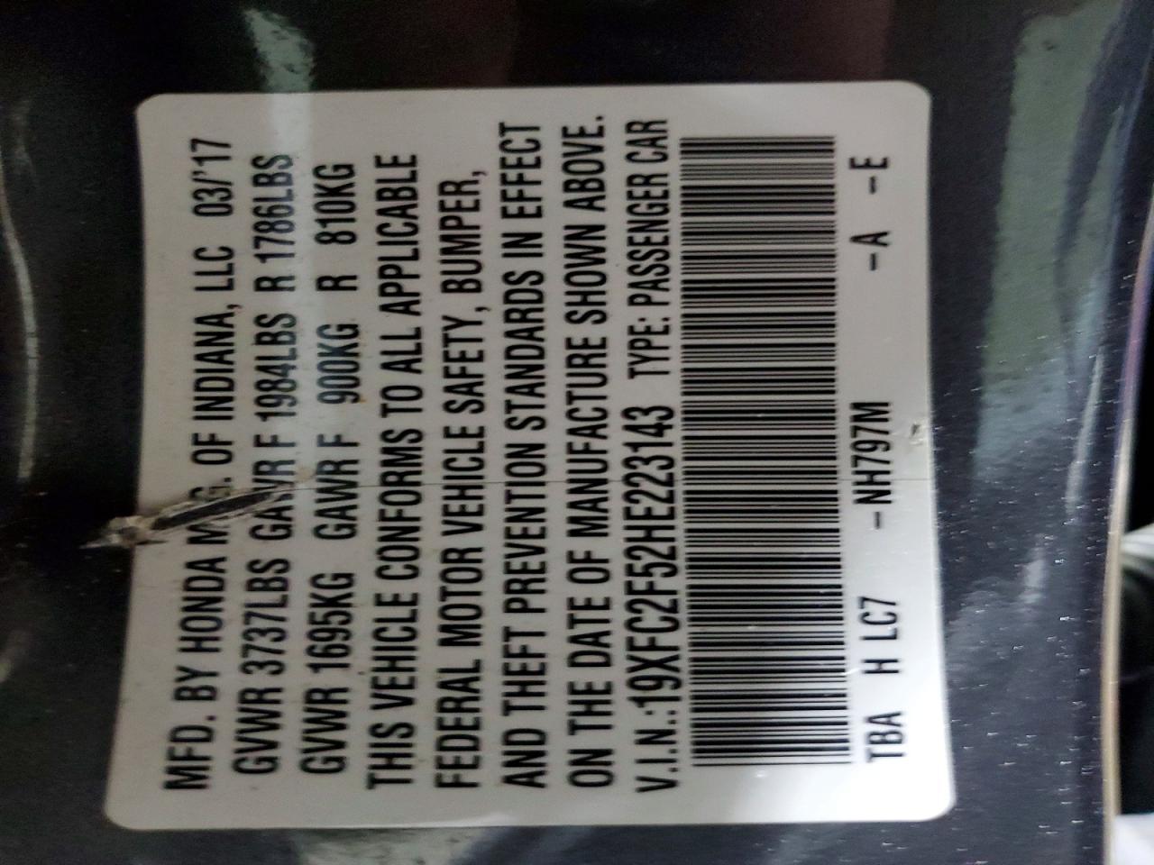 2017 Honda Civic Lx - zdjęcie 12