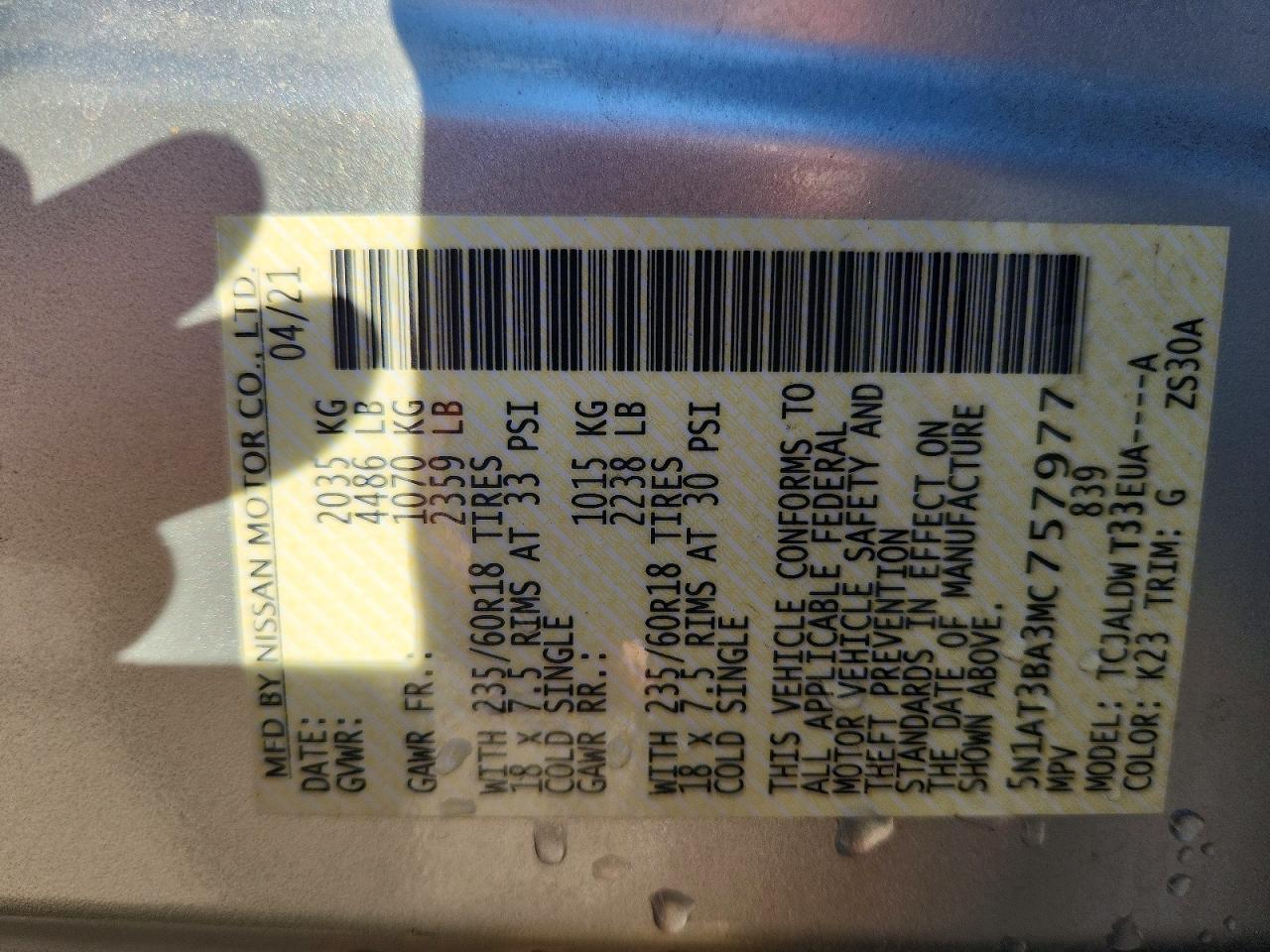 2021 Nissan Rogue Sv - zdjęcie 14