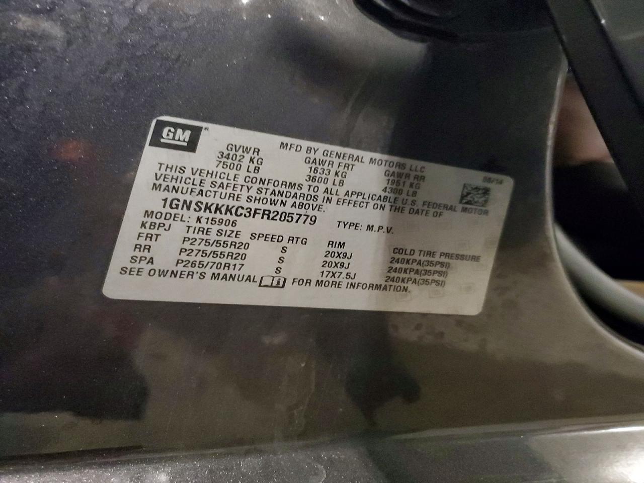 2015 Chevrolet Suburban K1500 Ltz - zdjęcie 13