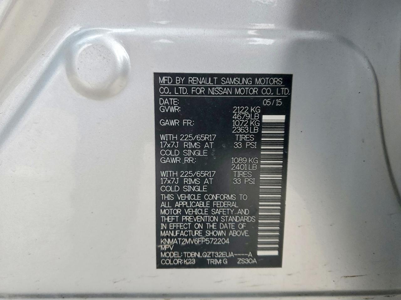 2015 Nissan Rogue Sv - zdjęcie 13