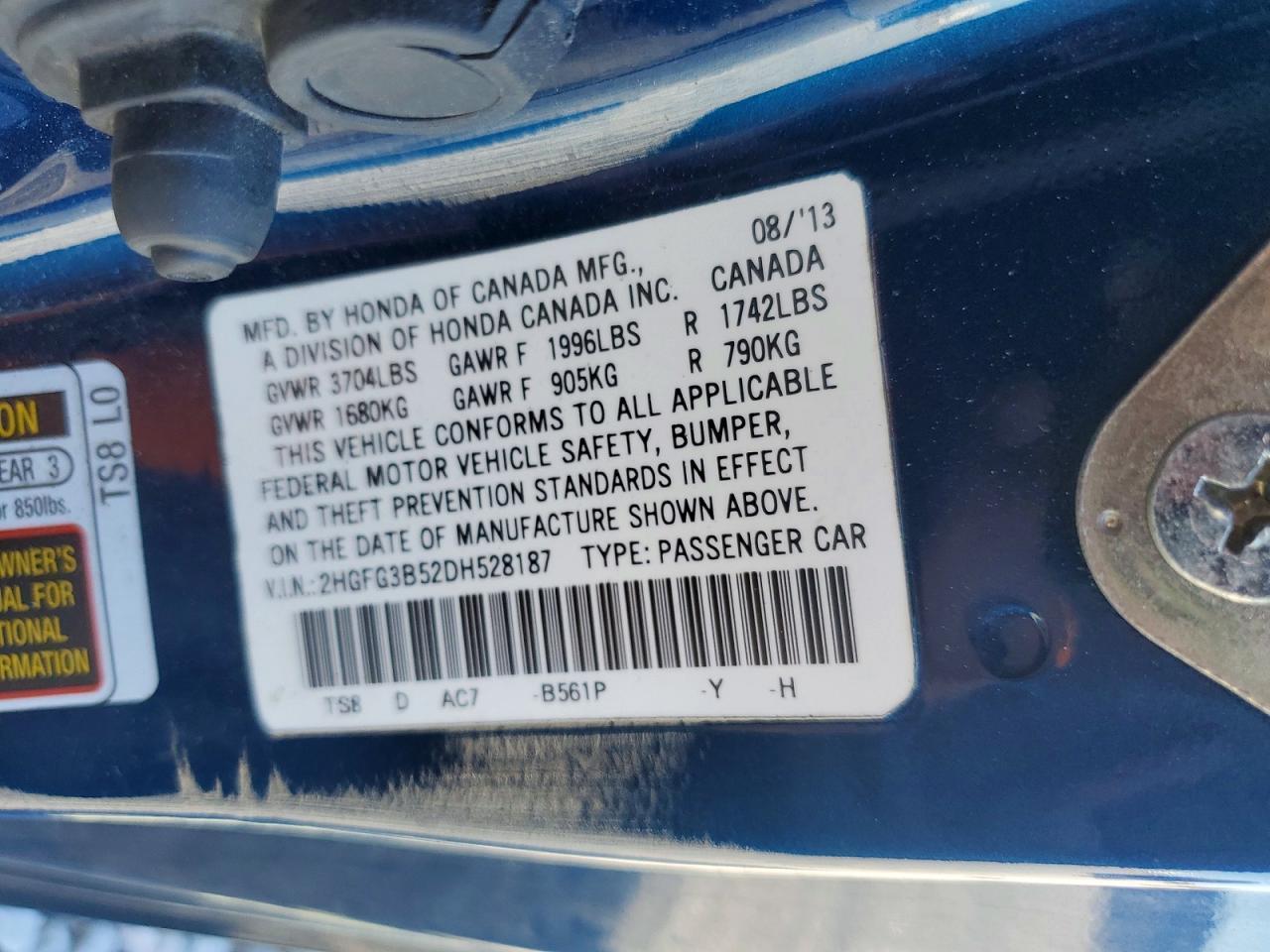 2013 Honda Civic Lx - zdjęcie 12