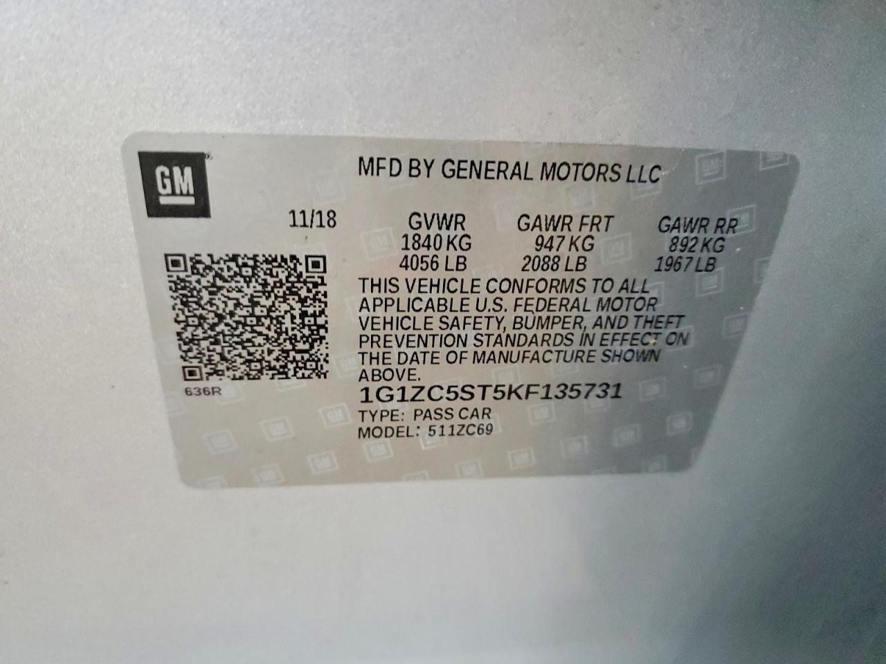 2019 Chevrolet Malibu Ls - zdjęcie 12