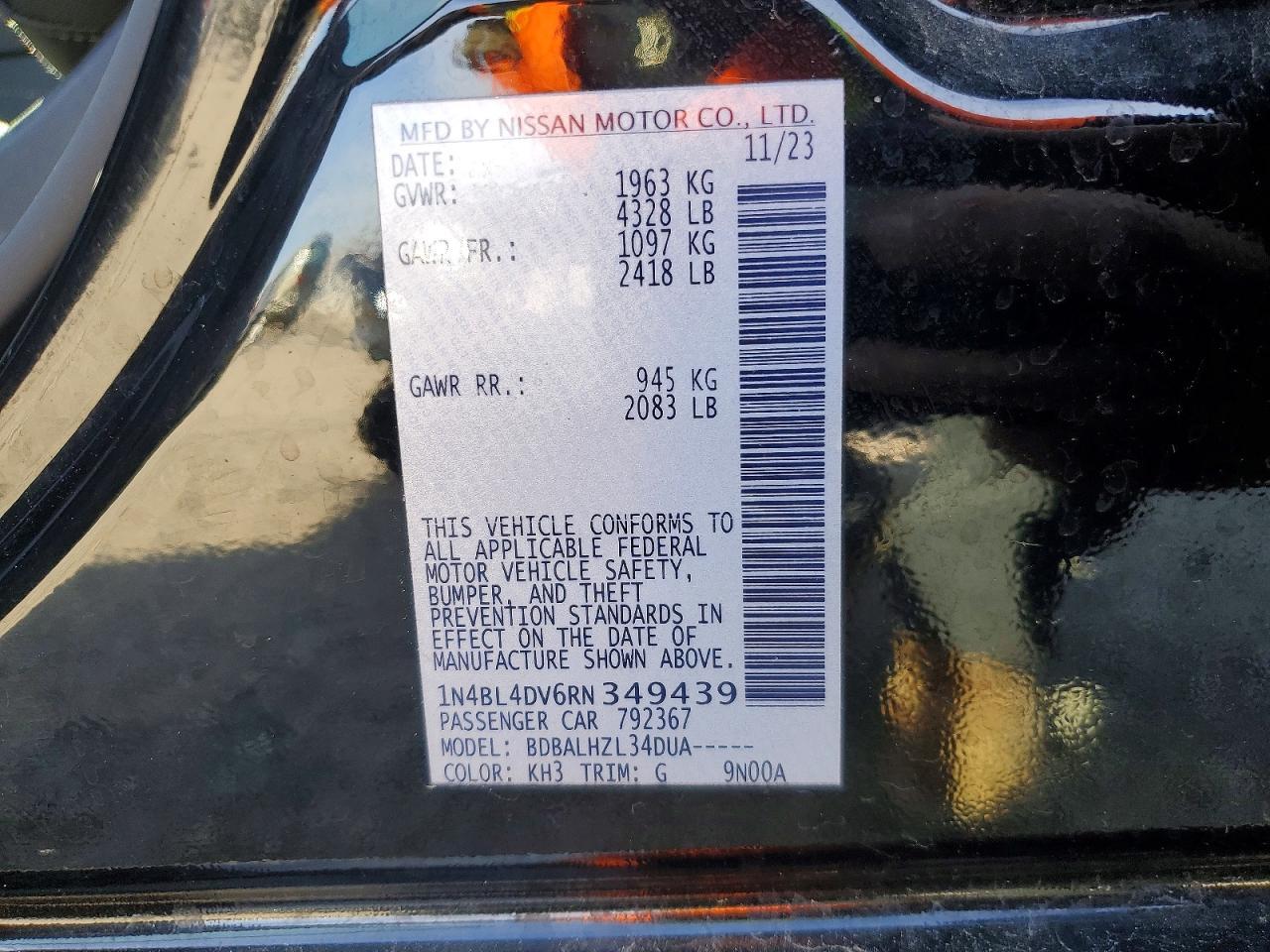 2024 Nissan Altima Sv - zdjęcie 12