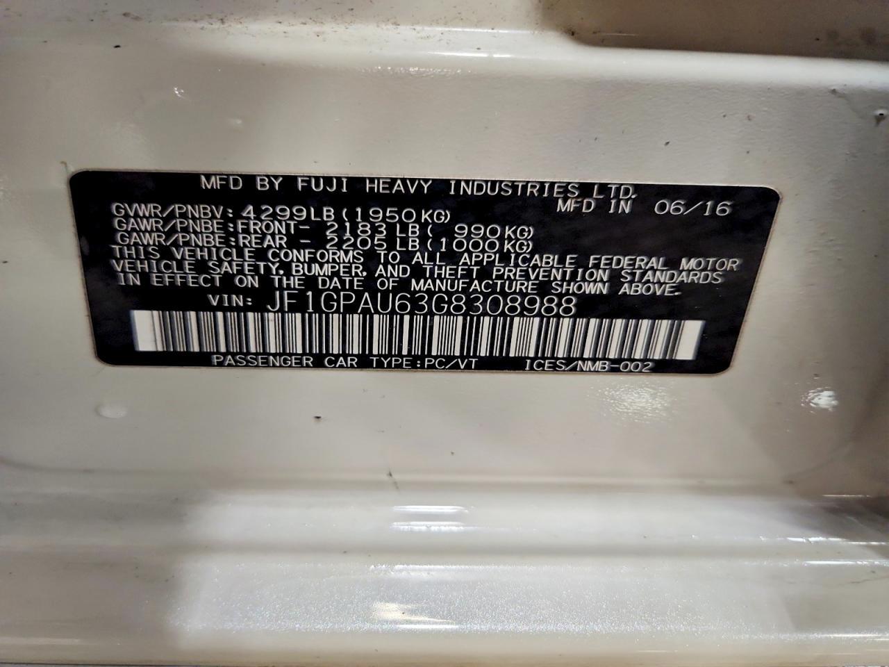 2016 Subaru Impreza Sport Limited - zdjęcie 13