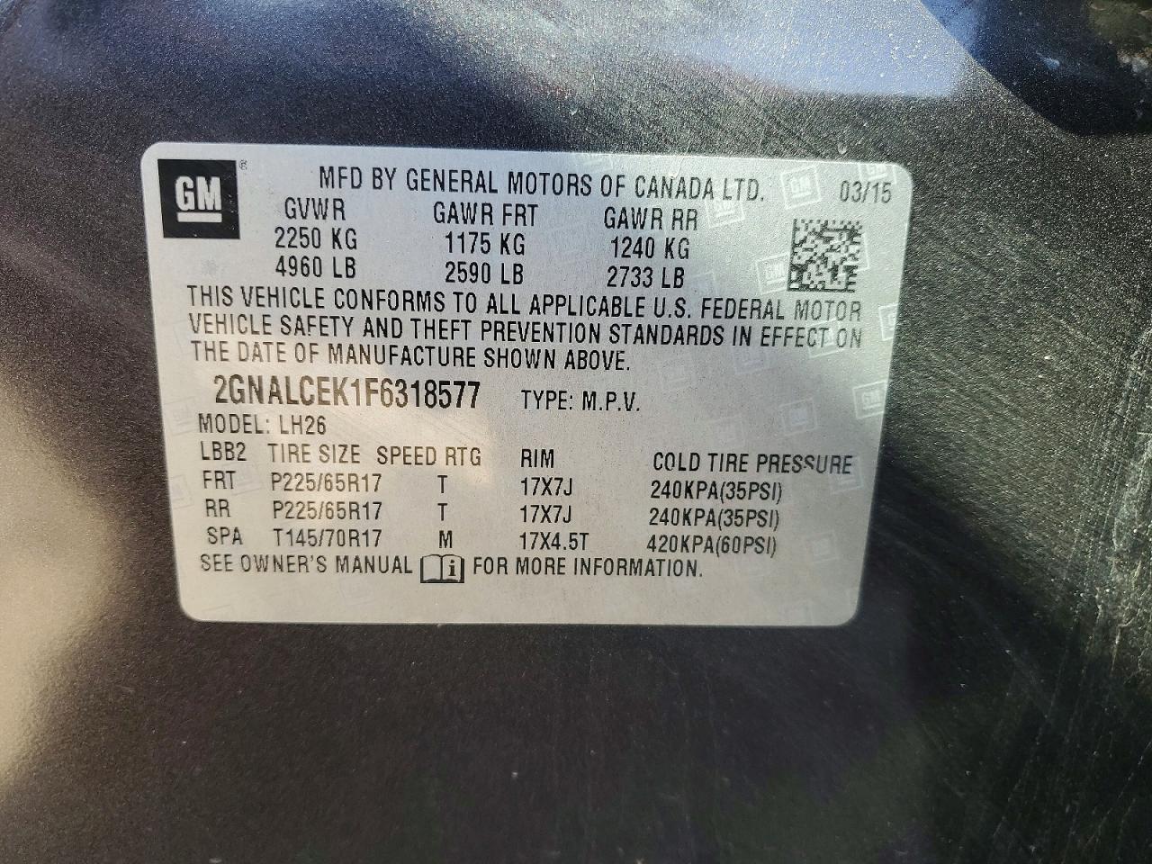 2015 Chevrolet Equinox Lt - zdjęcie 14