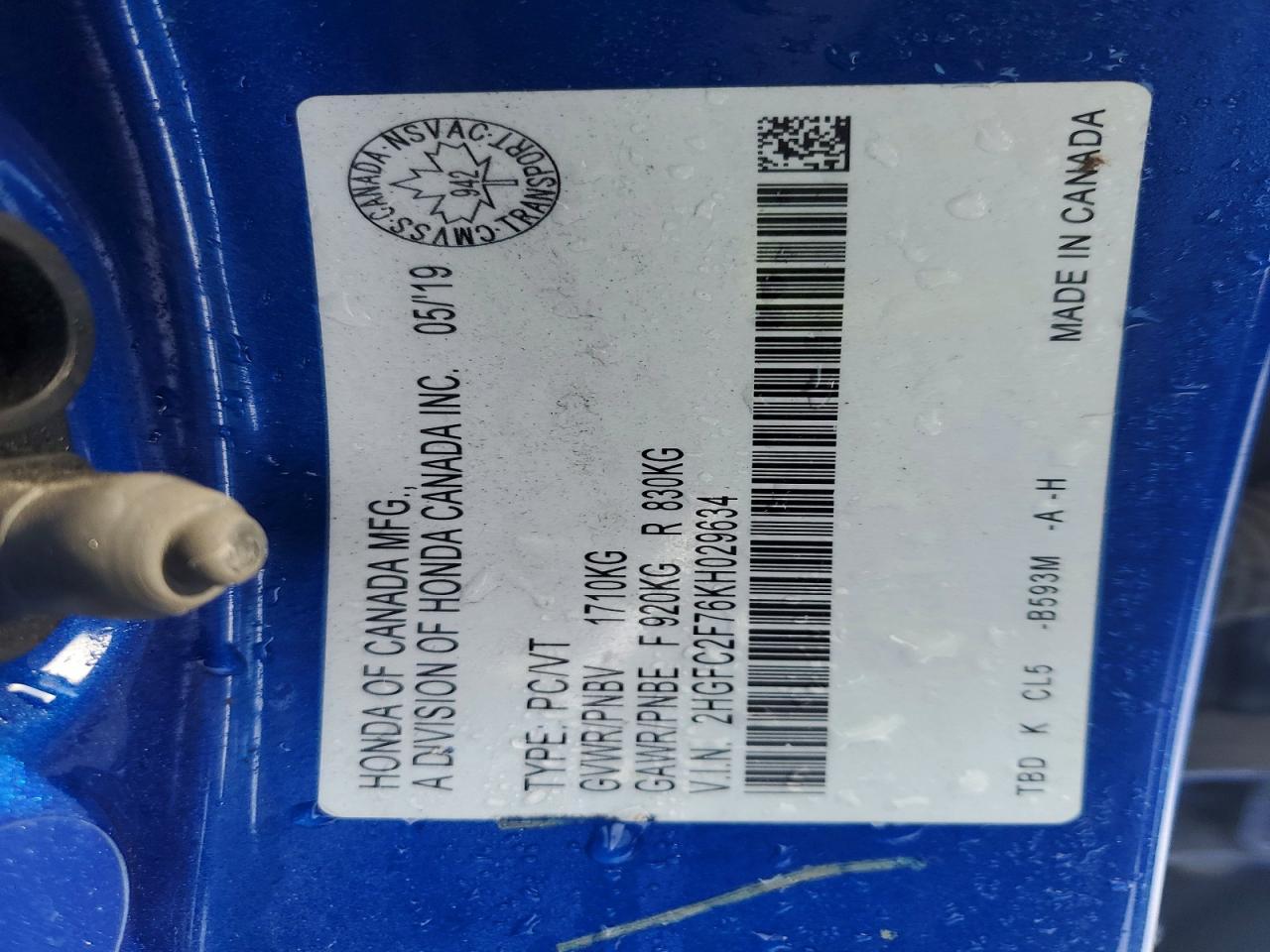 2019 Honda Civic Ex - zdjęcie 12