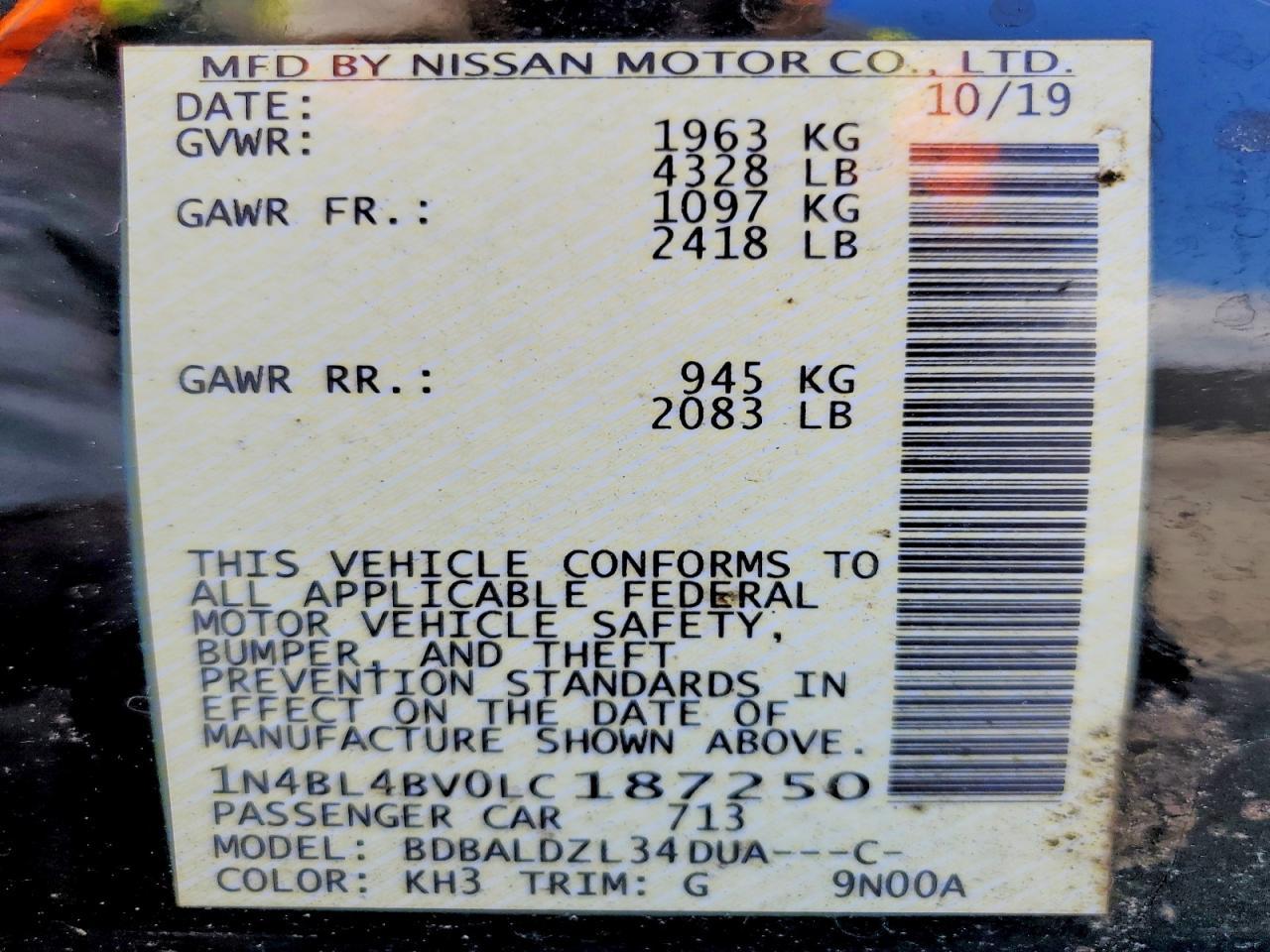 2020 Nissan Altima 2.5 S - zdjęcie 13