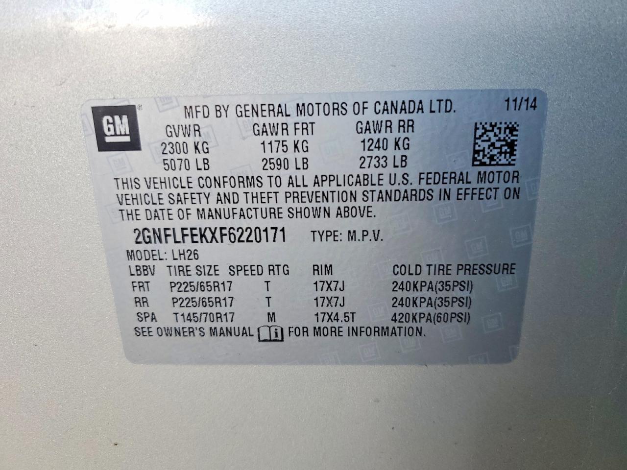 2015 Chevrolet Equinox Lt - zdjęcie 13