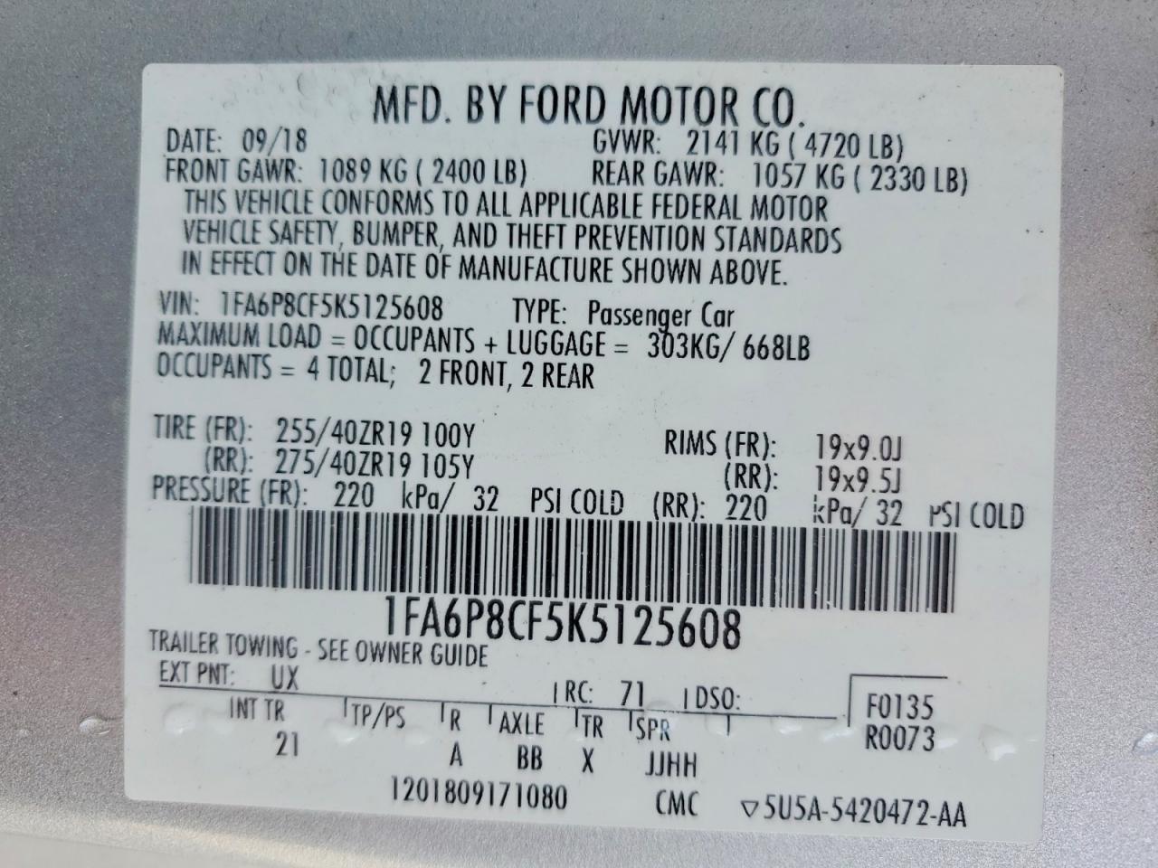 2019 Ford Mustang Gt - zdjęcie 12