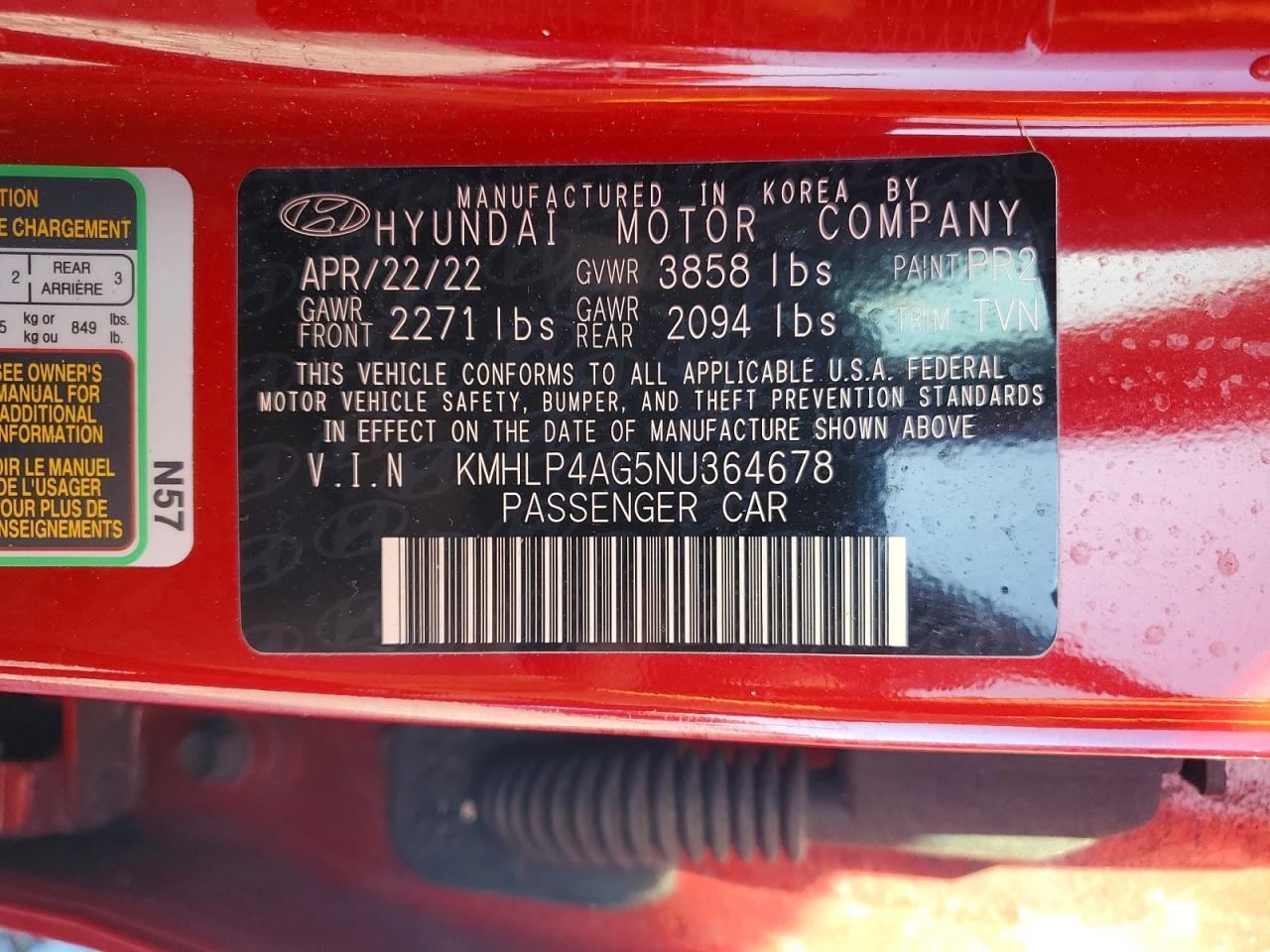 2022 Hyundai Elantra Limited - zdjęcie 13