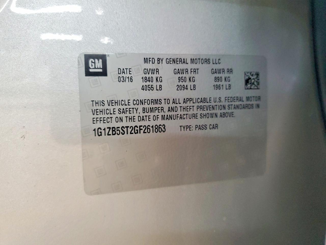 2016 Chevrolet Malibu Ls - zdjęcie 12